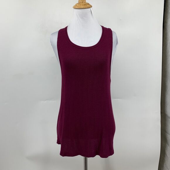 Athleta Well Rested Rib Sleep Tank Top Womens XS Extra Small Burgundy Breathable - Picture 2 of 13